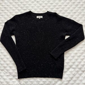 Madewell 100% Cashmere Donegal Crew Neck Sweater Ebony Black Size XS